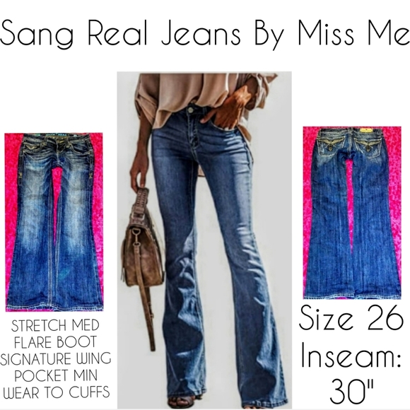 Sang Real Jeans by Miss Me Denim - Sang Real Jeans by Miss Me Size 26 Flare Boot Cut